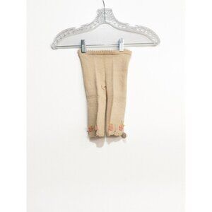 Empress Baby Pants Toddler Girls Ivory Cotton Bottoms Pull On Knit Solid 0-6M